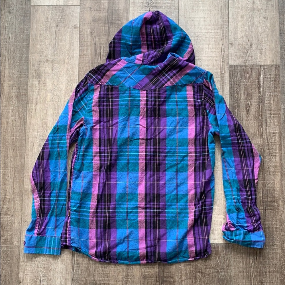 OVERSIZED FLANNEL PLAID SHIRT - Picture 5 of 5